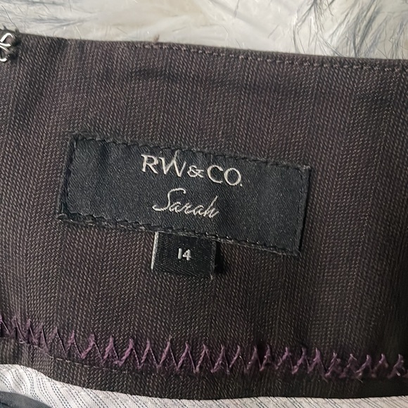 Brown RW & Co. Sarah Pencil Skirt with Ruffle - Picture 7 of 8